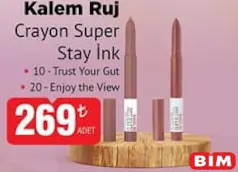 MAYBELLİNE CRAYON SUPER STAY INK KALEM RUJ indirimli fiyat MAYBELLİNE CRAYON SUPER STAY INK KALEM RUJ fiyat ve kampanya bilgisi